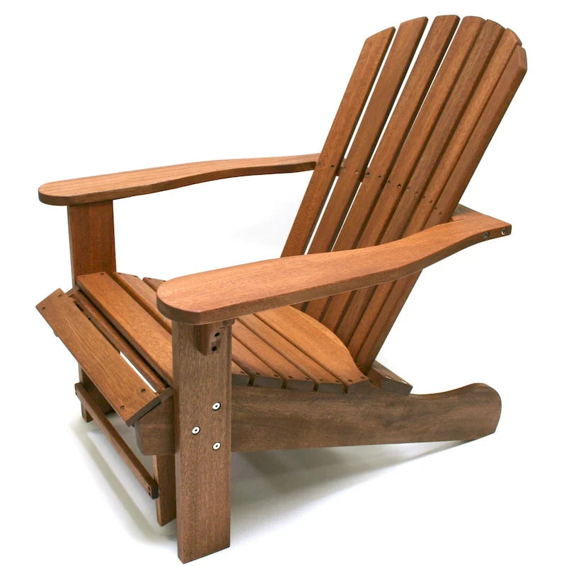 Chaise Adirondack en eucalyptus avec repose-pieds intégré
