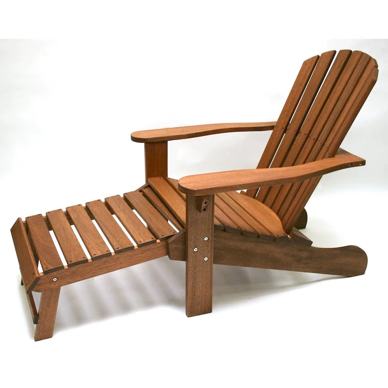 Chaise Adirondack en eucalyptus avec repose-pieds intégré