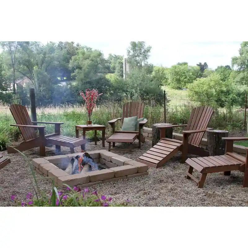 Chaise Adirondack en eucalyptus avec repose-pieds intégré