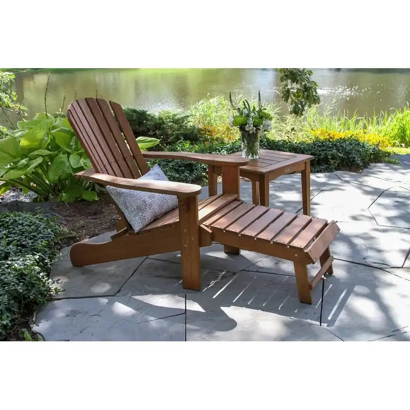 Chaise Adirondack en eucalyptus avec repose-pieds intégré
