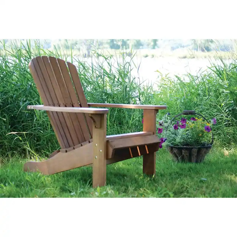 Chaise Adirondack en eucalyptus avec repose-pieds intégré