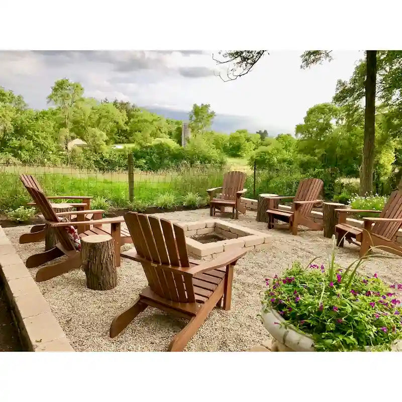 Chaise Adirondack en eucalyptus avec repose-pieds intégré