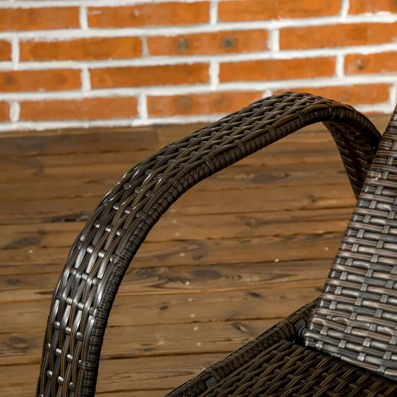 Chaise longue d'extérieur Outsunny en osier, dossier réglable sur 5 niveaux, chaise longue de piscine en rotin PE avec roulettes, coussin et appuie-tête