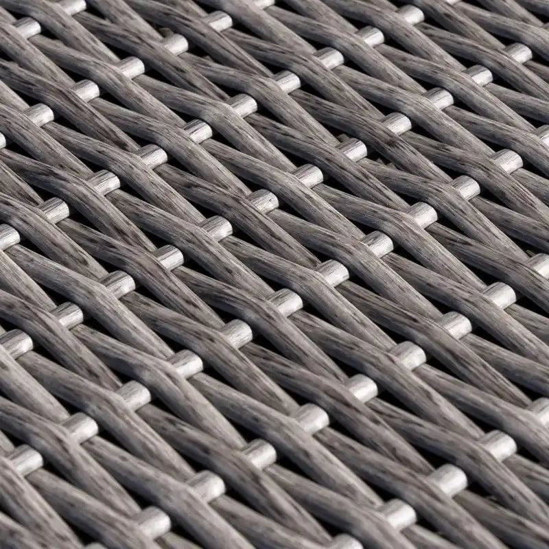 Canapé d'extérieur modulaire 6 pièces en osier de polyéthylène haute densité (PEHD) entièrement assemblé avec coussins bleu marine