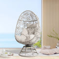 Fauteuil œuf en osier, panier-nid, fauteuil œuf pivotant avec coussin