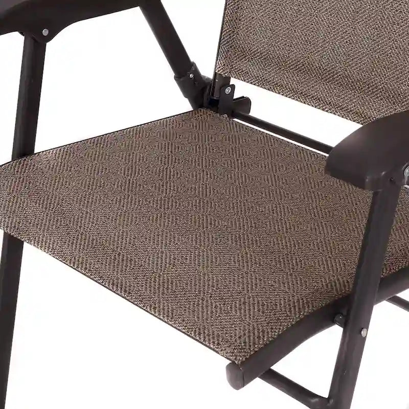 Fauteuil Pliant de Jardin, Lot de 2 Chaises Longues Marron