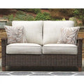 Paradise Trail Outdoor Loveseat with Cushion - Medium Brown - 58.5 W x 35.75 D x 38.25 H