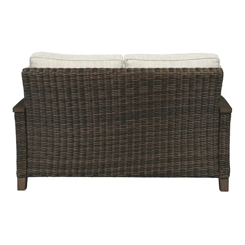 Causeuse d'extérieur Paradise Trail avec coussin – Brun moyen – 58,5 L x 35,75 P x 38,25 H