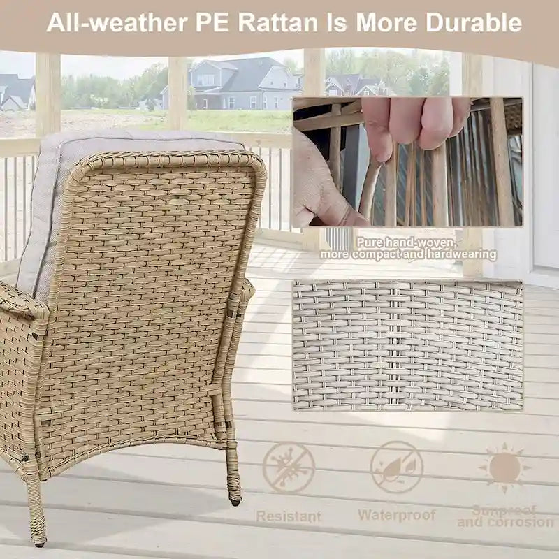 Ensemble de meubles de salon d'extérieur 7 pièces Gymojoy (causeuse, table, fauteuils à bascule)