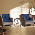 Cozywor Ensemble de 3 fauteuils à bascule d'extérieur en osier pour terrasse