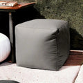 HomeRoots 17 Cool Steely Silver Gray Solid Color Indoor Outdoor Pouf Cover - 17' X '17' X '1