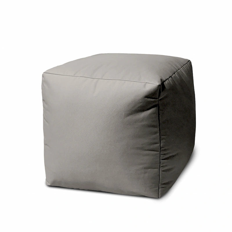 HomeRoots Housse de pouf d'intérieur/extérieur de couleur unie gris argenté acier froid 17 po x 17 po x 1 po