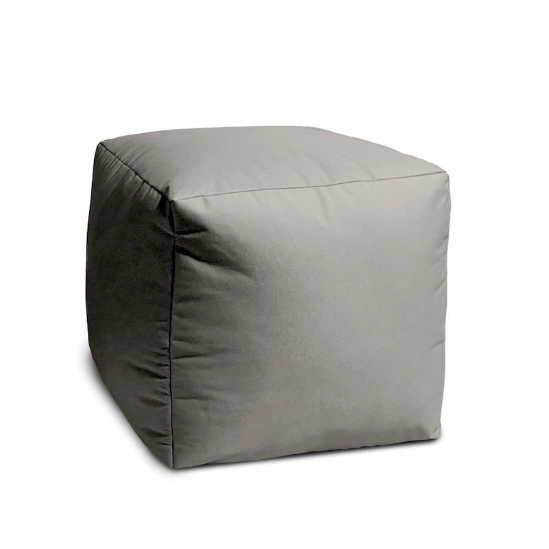 HomeRoots Housse de pouf d'intérieur/extérieur de couleur unie gris argenté acier froid 17 po x 17 po x 1 po