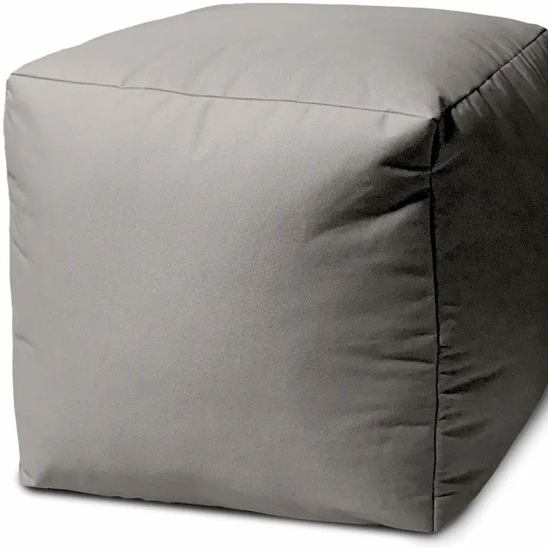 HomeRoots Housse de pouf d'intérieur/extérieur de couleur unie gris argenté acier froid 17 po x 17 po x 1 po