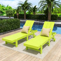 Polytrends Shoreside Chaise longue inclinable moderne en polyéco-friendly toutes saisons avec roues (lot de 2)