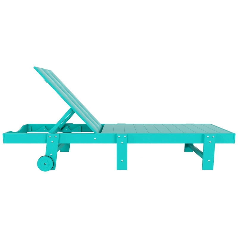 Polytrends Shoreside Chaise longue inclinable moderne en polyéco-friendly toutes saisons avec roues (lot de 2)