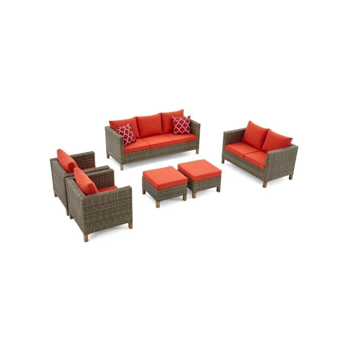 Ensemble de sièges sectionnels 6 pièces avec coussins