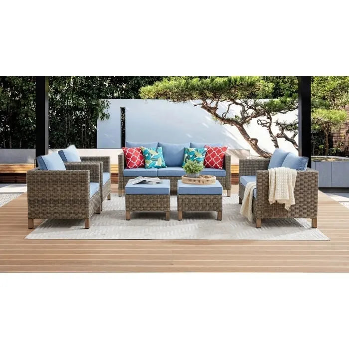 Ensemble de sièges sectionnels 6 pièces avec coussins