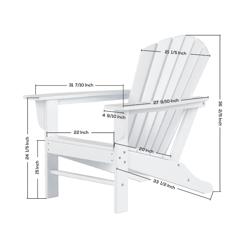 Chaise Adirondack d'extérieur classique écologique toutes saisons avec pouf Polytrends Altura (ensemble de 2 pièces)