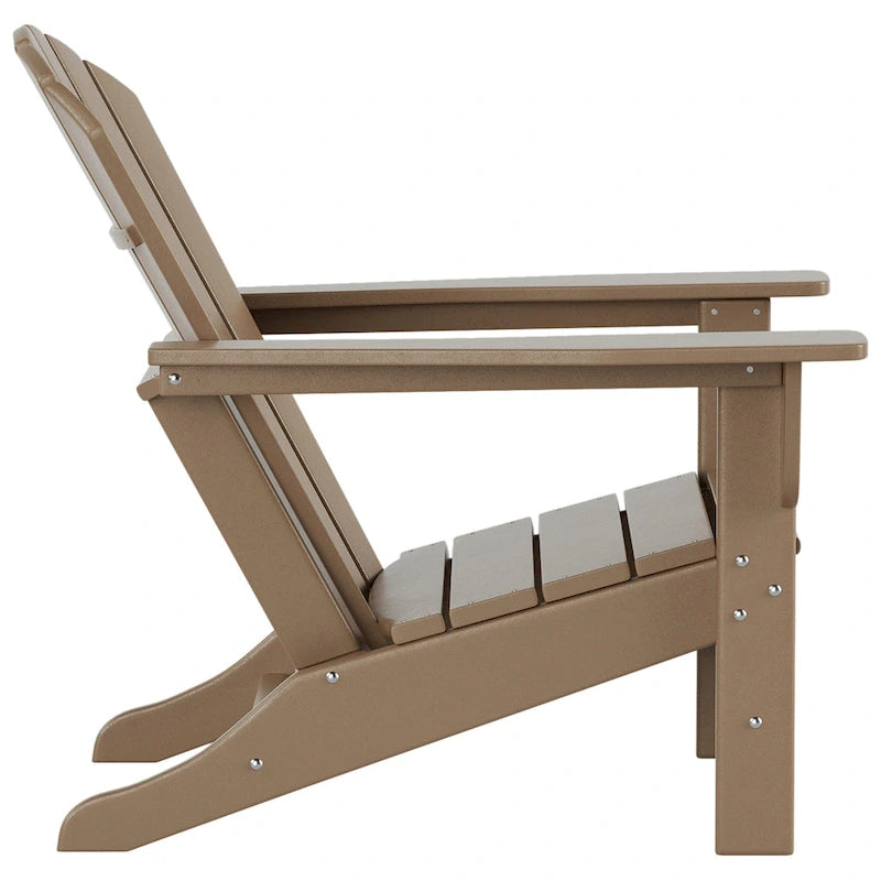 Chaise Adirondack d'extérieur classique écologique toutes saisons avec pouf Polytrends Altura (ensemble de 2 pièces)