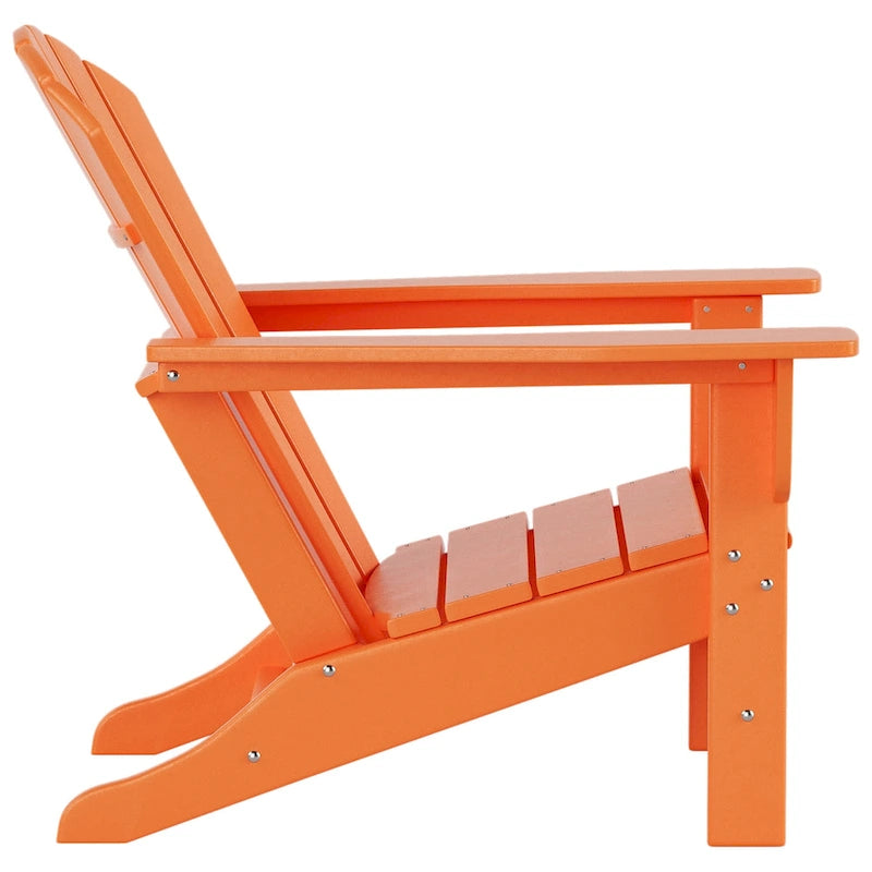 Chaise Adirondack d'extérieur classique écologique toutes saisons avec pouf Polytrends Altura (ensemble de 2 pièces)