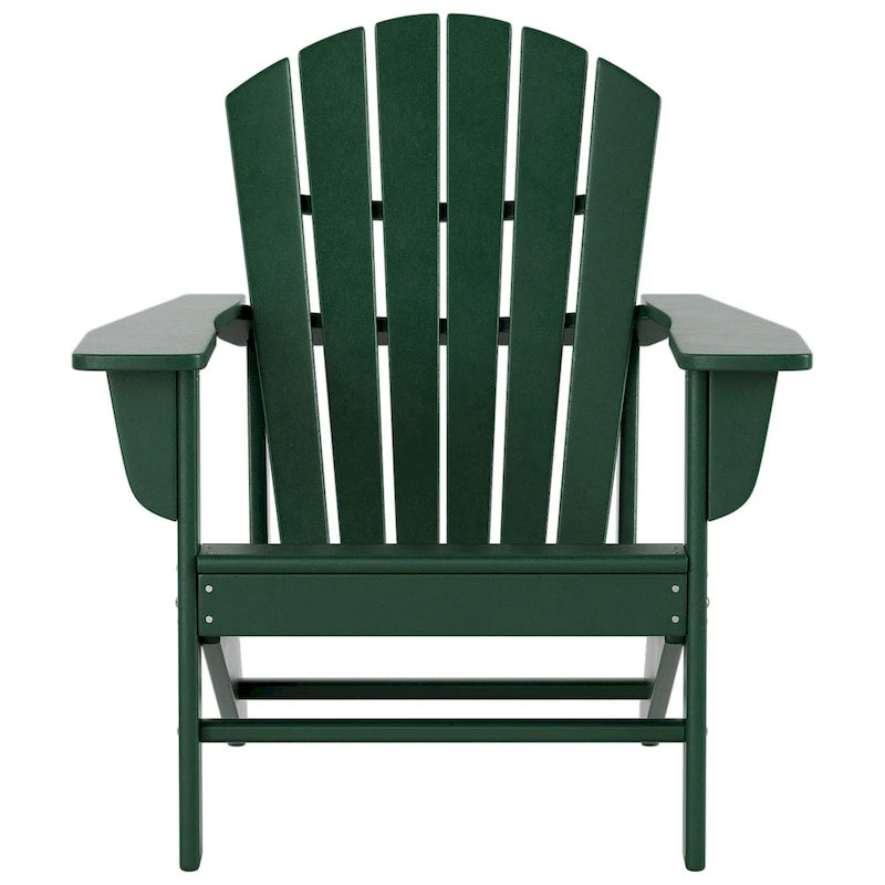 Chaise Adirondack d'extérieur classique écologique toutes saisons avec pouf Polytrends Altura (ensemble de 2 pièces)
