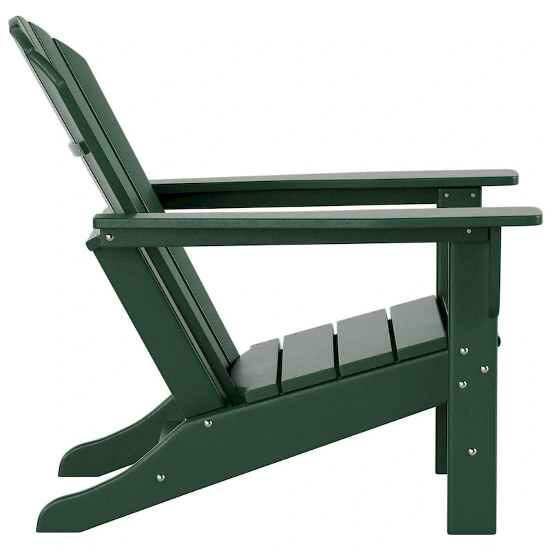 Chaise Adirondack d'extérieur classique écologique toutes saisons avec pouf Polytrends Altura (ensemble de 2 pièces)