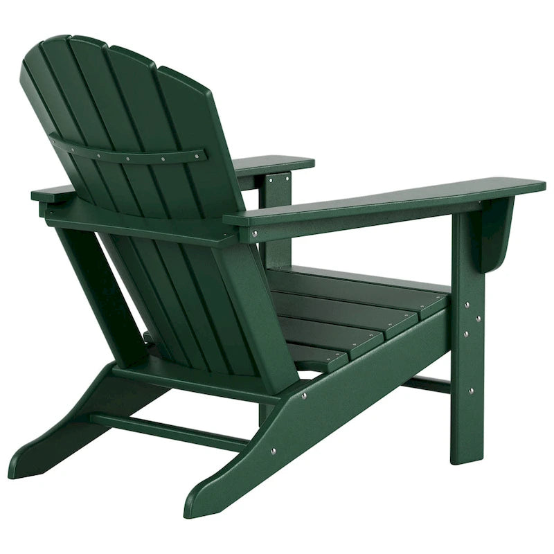Chaise Adirondack d'extérieur classique écologique toutes saisons avec pouf Polytrends Altura (ensemble de 2 pièces)
