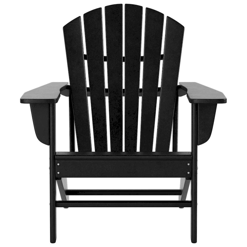 Chaise Adirondack d'extérieur classique écologique toutes saisons avec pouf Polytrends Altura (ensemble de 2 pièces)