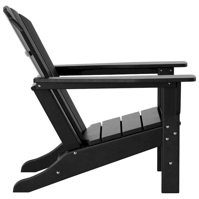 Chaise Adirondack d'extérieur classique écologique toutes saisons avec pouf Polytrends Altura (ensemble de 2 pièces)