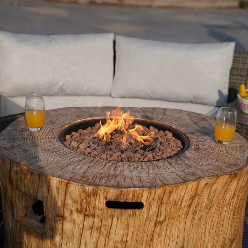 Ensemble de canapé d'angle de patio demi-lune 9 pièces avec table foyer
