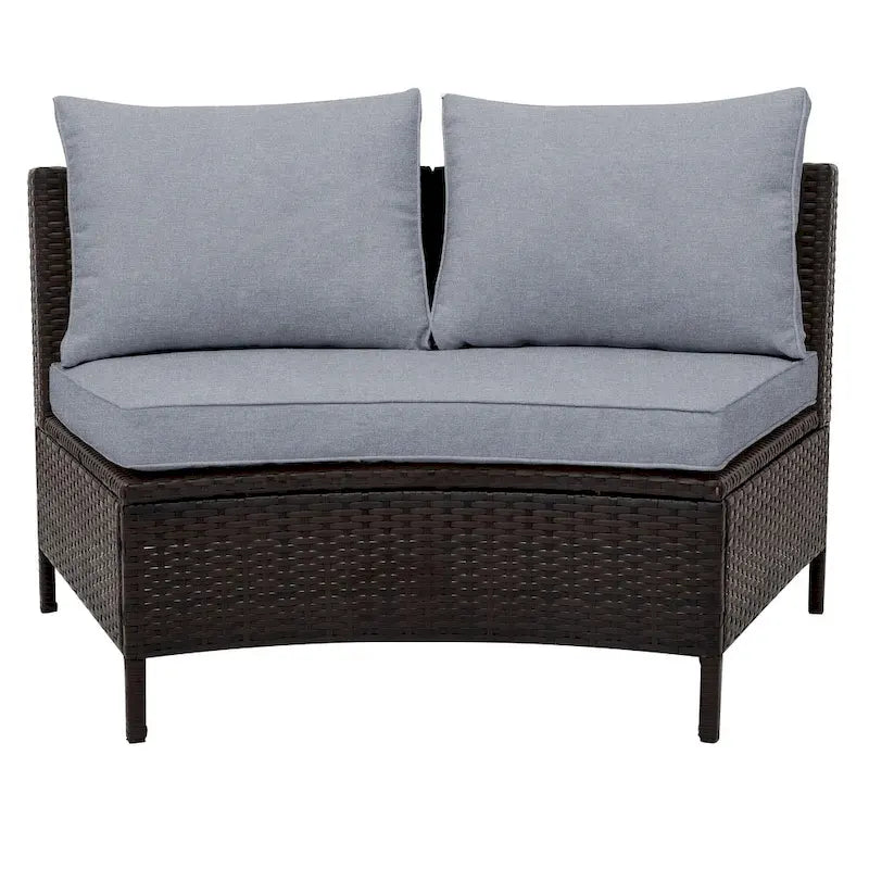Ensemble de canapé de patio – Salon de jardin 8 personnes avec coussins