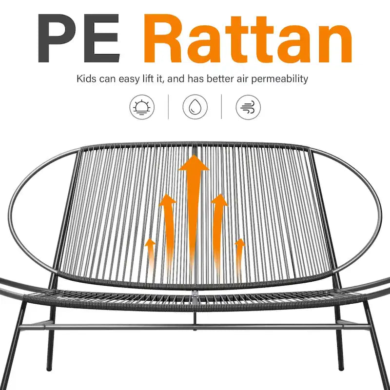 Ensemble de conversation en rotin PE 4 ou 2 pièces