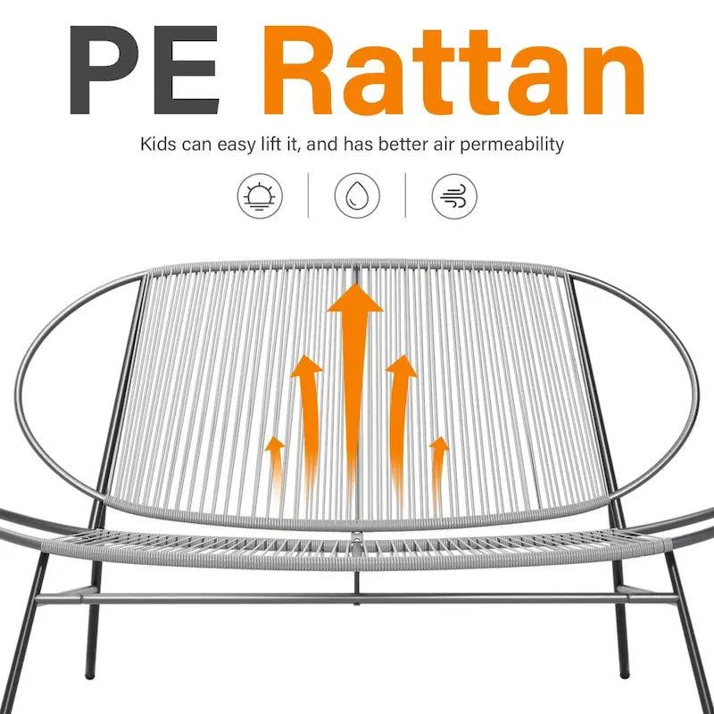 Ensemble de conversation en rotin PE 4 ou 2 pièces