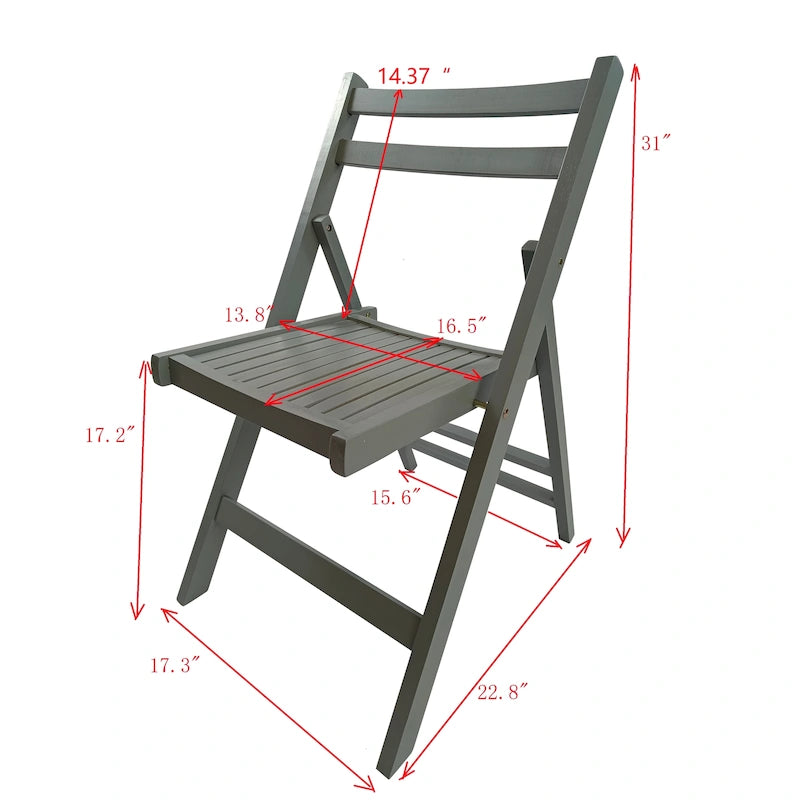 Chaise pliable événementielle en bois à lattes, lot de 4