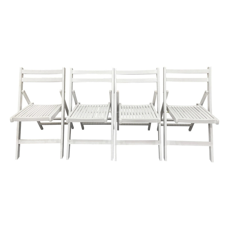 Chaise pliable événementielle en bois à lattes, lot de 4