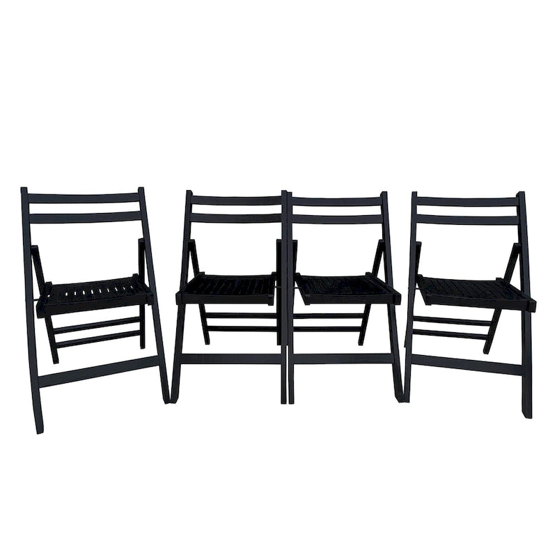 Chaise pliable événementielle en bois à lattes, lot de 4