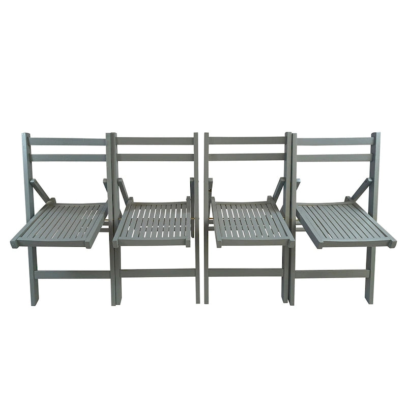 Chaise pliable événementielle en bois à lattes, lot de 4