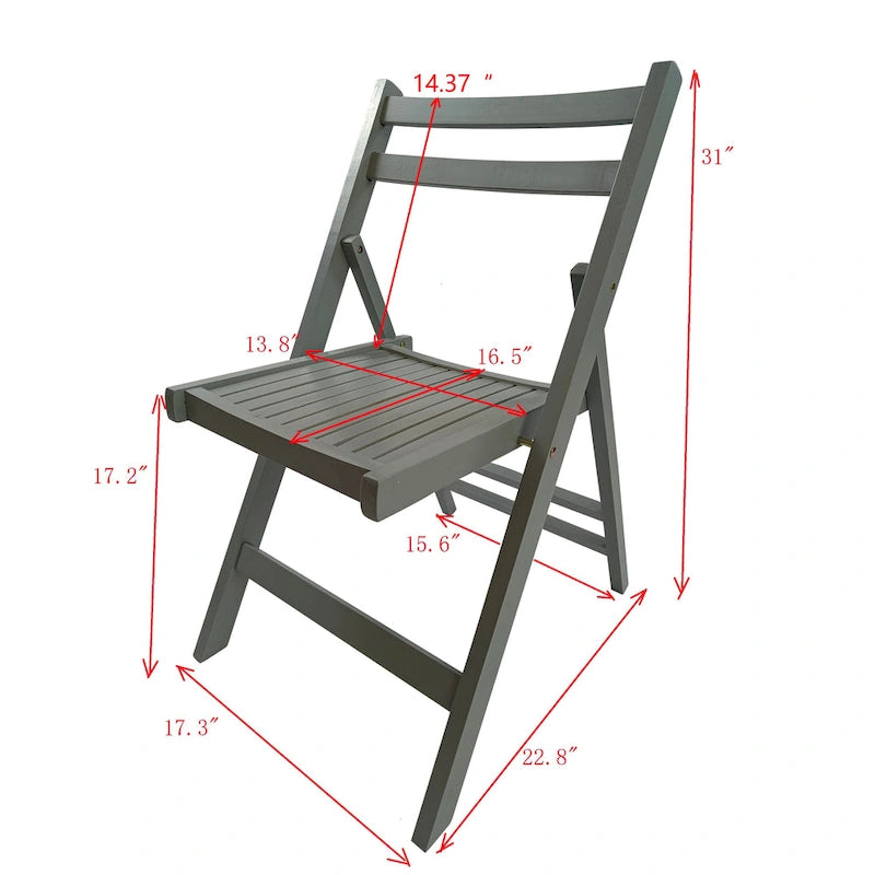 Chaise pliable événementielle en bois à lattes, lot de 4