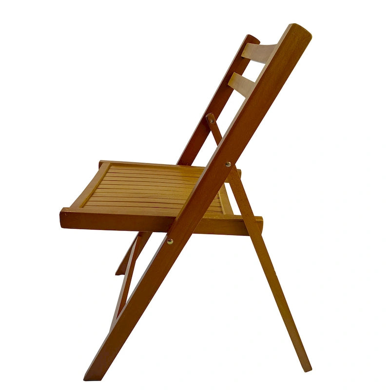 Chaise pliable événementielle en bois à lattes, lot de 4