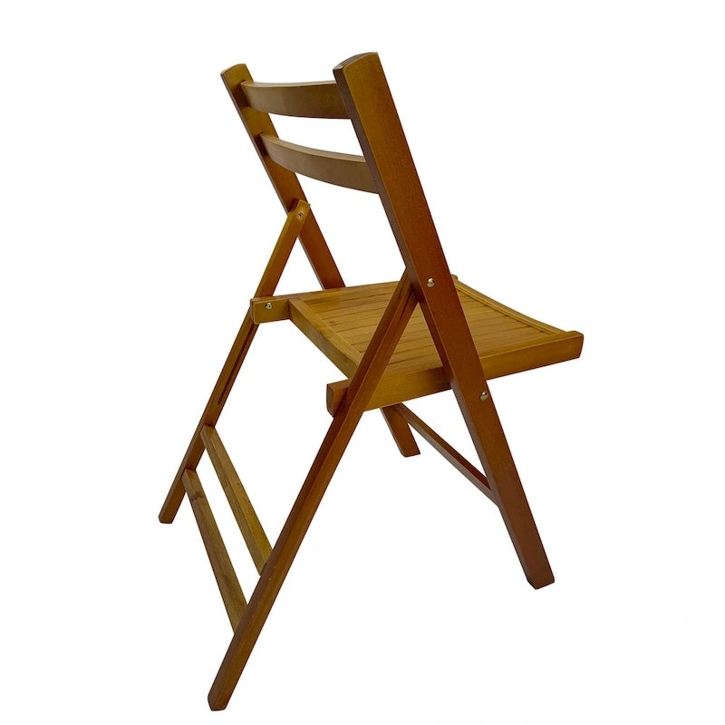 Chaise pliable événementielle en bois à lattes, lot de 4