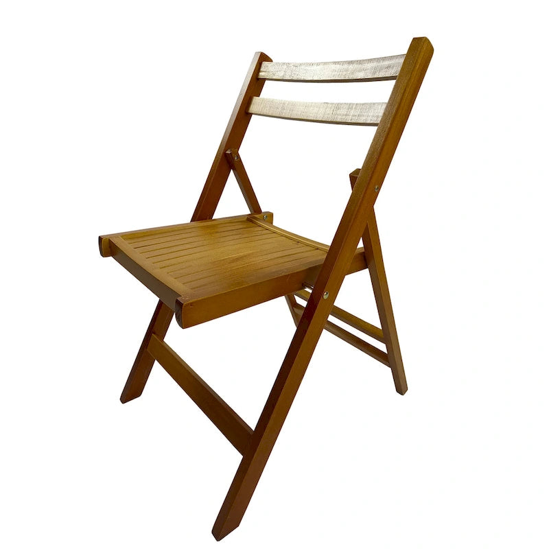 Chaise pliable événementielle en bois à lattes, lot de 4