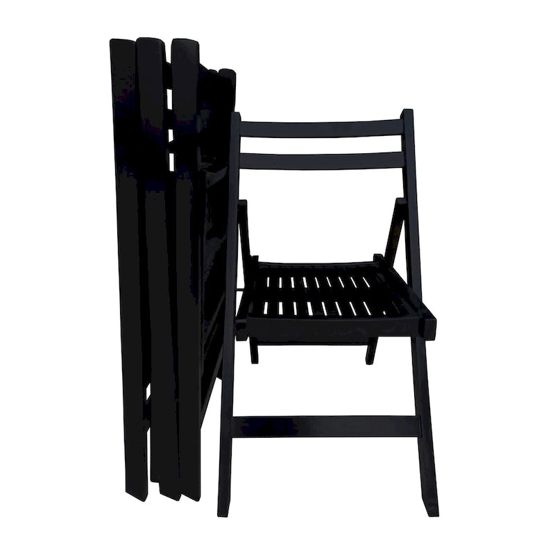 Chaise pliable événementielle en bois à lattes, lot de 4