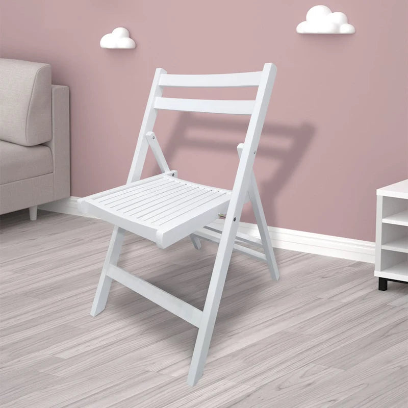 Chaise pliable événementielle en bois à lattes, lot de 4