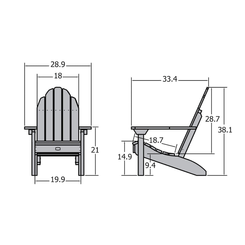 HIGHWOOD Ensemble essentiel de 2 chaises Adirondack
