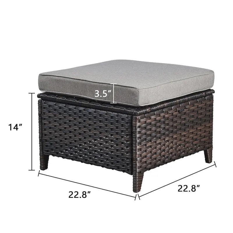 Gymojoy 2 Pièces Ottoman Extérieur, Ottomans de Patio en Osier