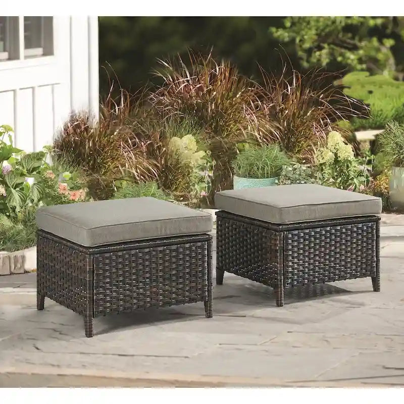 Gymojoy 2 Pièces Ottoman Extérieur, Ottomans de Patio en Osier