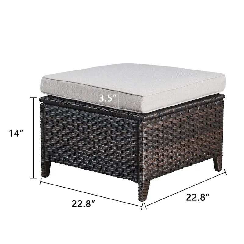 Gymojoy 2 Pièces Ottoman Extérieur, Ottomans de Patio en Osier