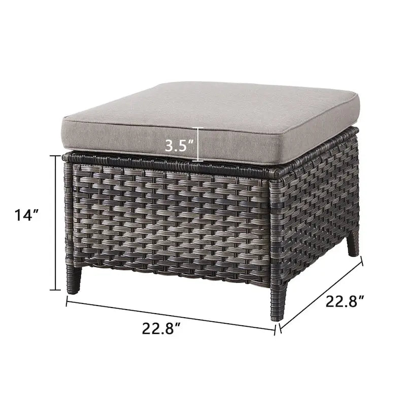 Gymojoy 2 Pièces Ottoman Extérieur, Ottomans de Patio en Osier