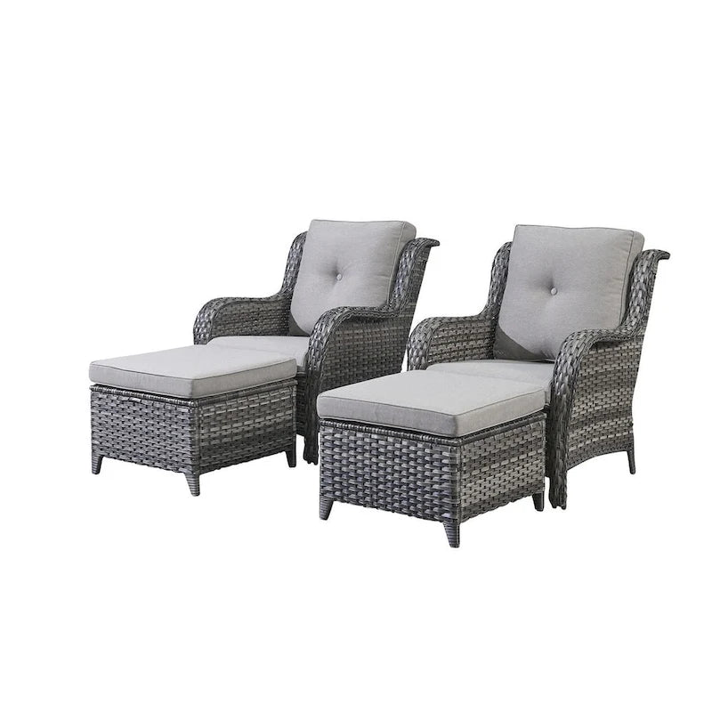 Gymojoy 2 Pièces Ottoman Extérieur, Ottomans de Patio en Osier